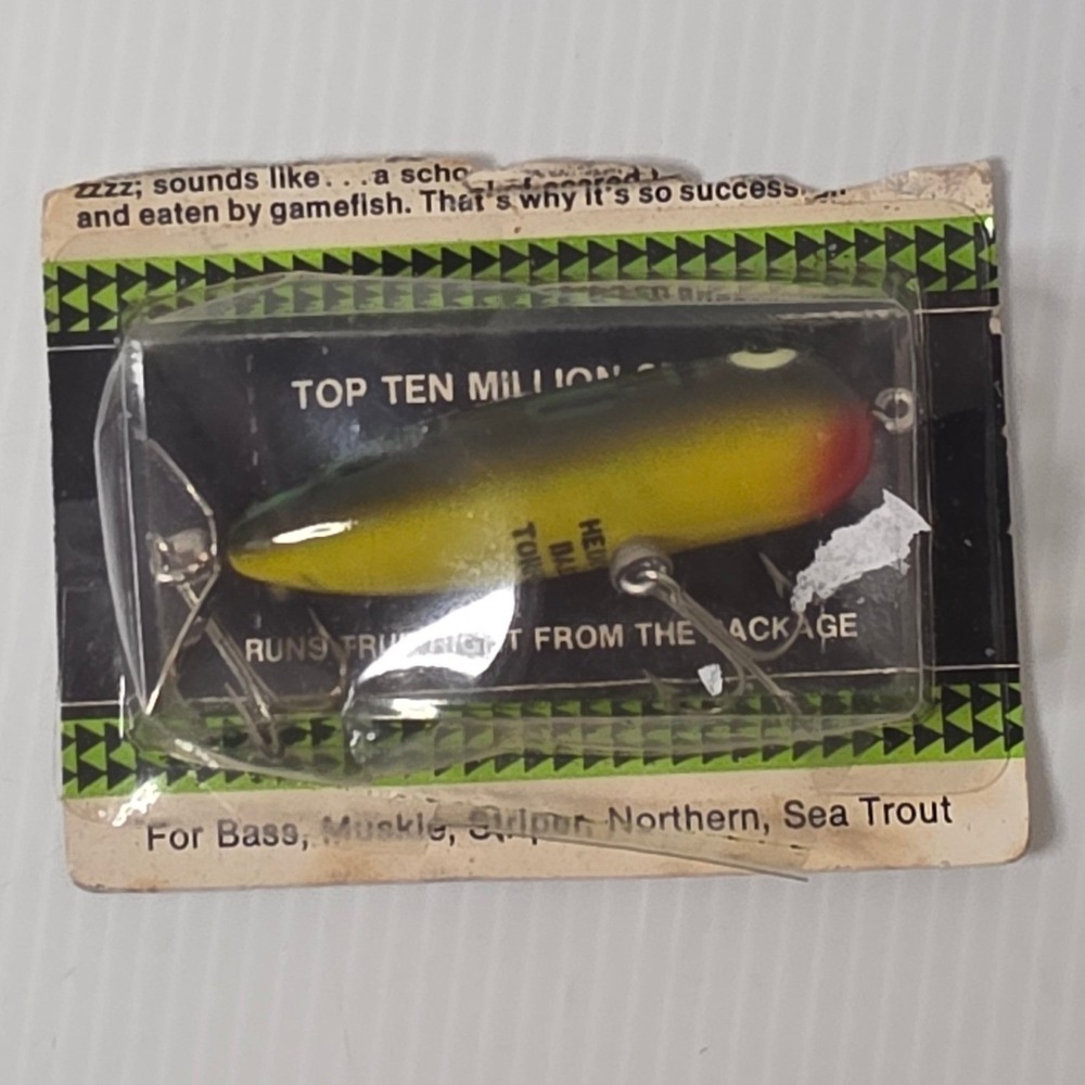 Heddon Baby Torpedo Lure 1/4 oz Green Shore Minnow Fair Vintage 360
